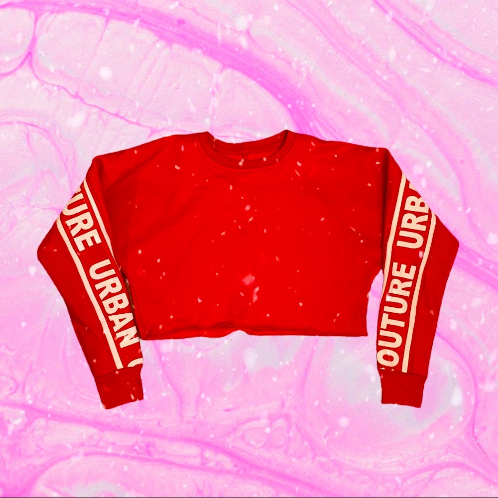 Urban Couture Graphic Cropped Crew Sweater